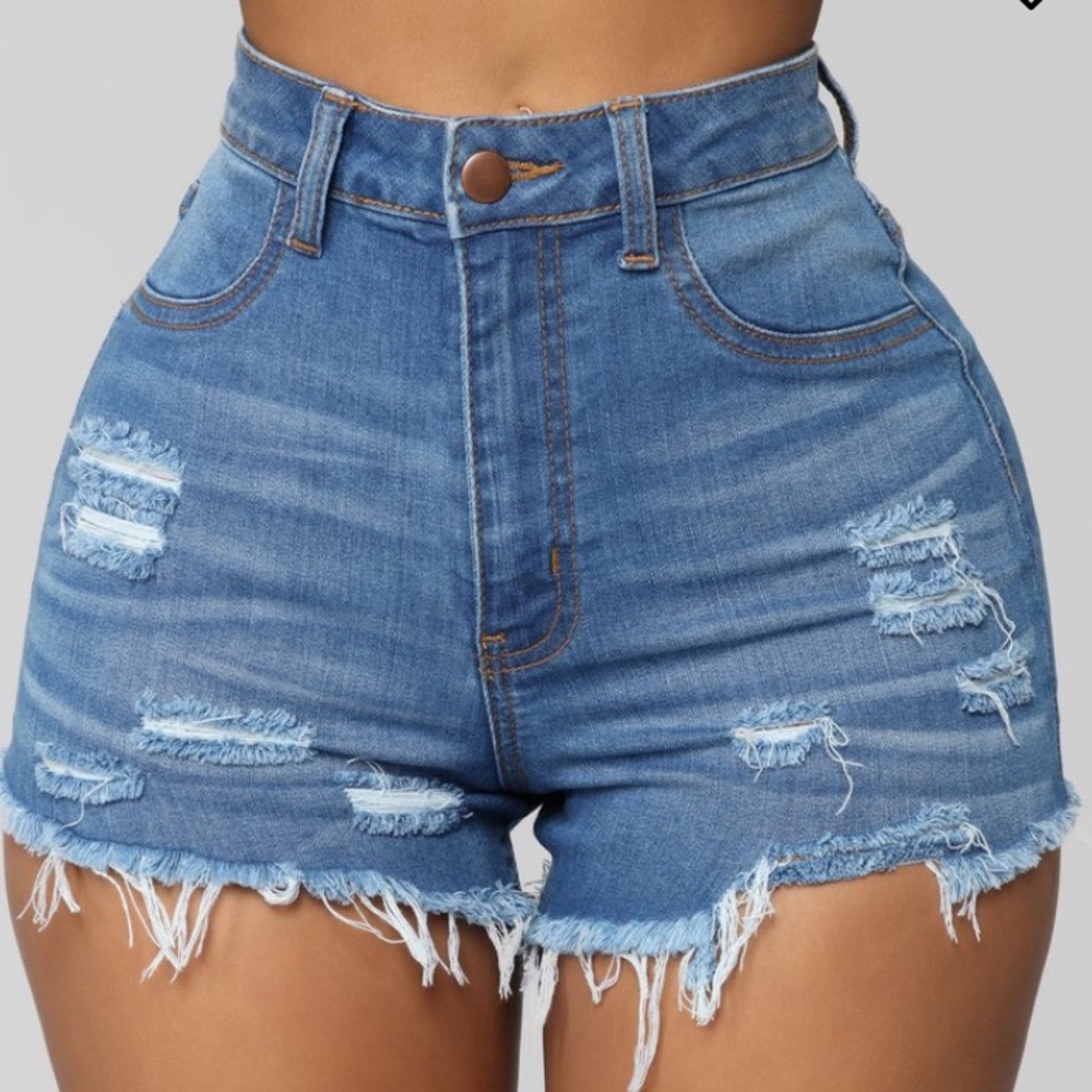 High waisted denim shorts